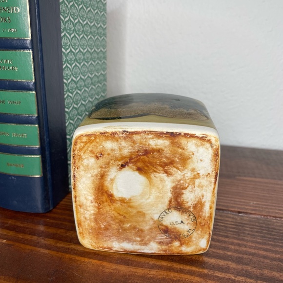 Art Pottery Square Kravec Studios Boho Handmade Studio Ceramic Blues Browns - Picture 5 of 6